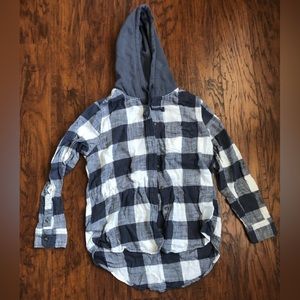 Plaid Shirt with Hood